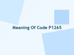 Meaning of Code P1265 Explained