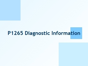 P1265 Diagnostic Information and Technical Details